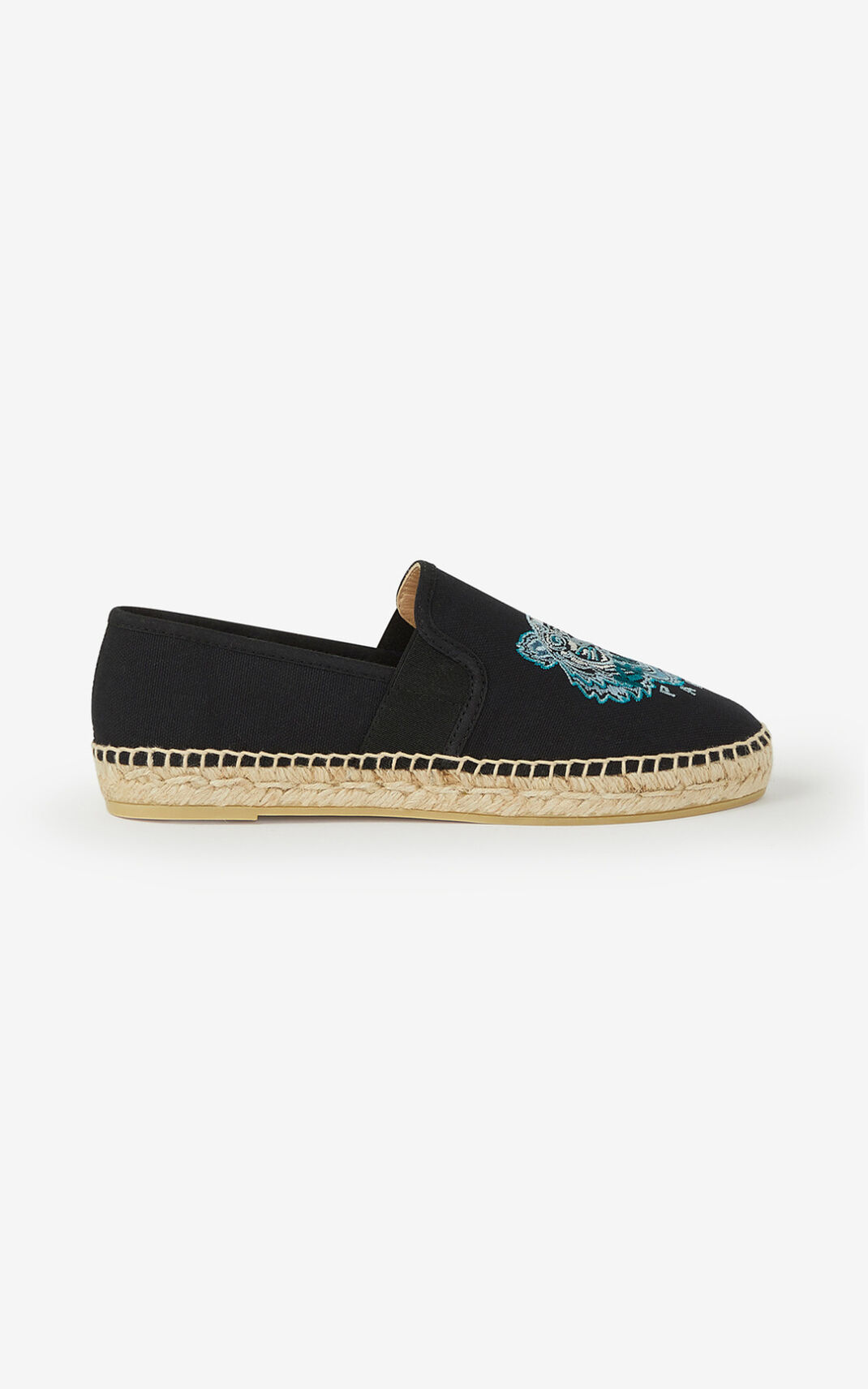 Kenzo Elasticated Kanvas Tiger Espadril Bayan Siyah | 3478-BEFJH